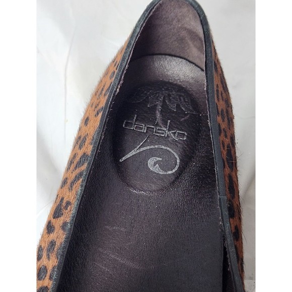Dansko Olivia Loafer Shoes Womens Size 40 EU Slip on Leather calf Hair Cheetah - Picture 12 of 14